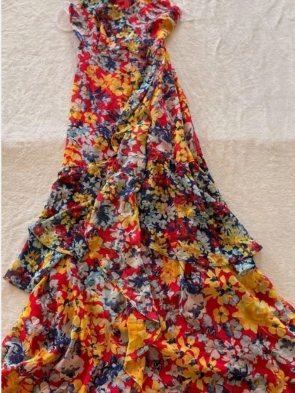 ❤️ Lulus “Radiant Ruby” Floral Chiffon Maxi Dress – Women’s XS - Picture 6 of 10